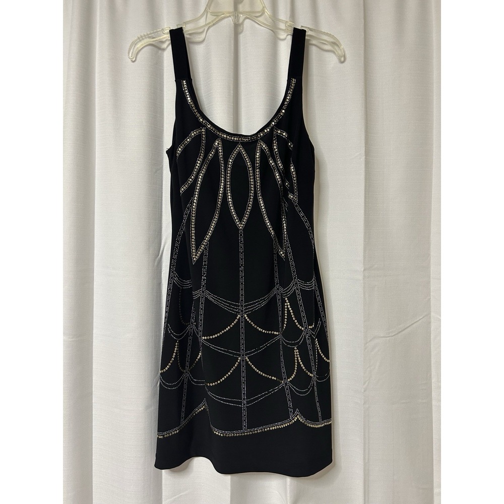 Bisou Bisou Black Sequin Embellished Dress 6 Bodycon Tank Dress